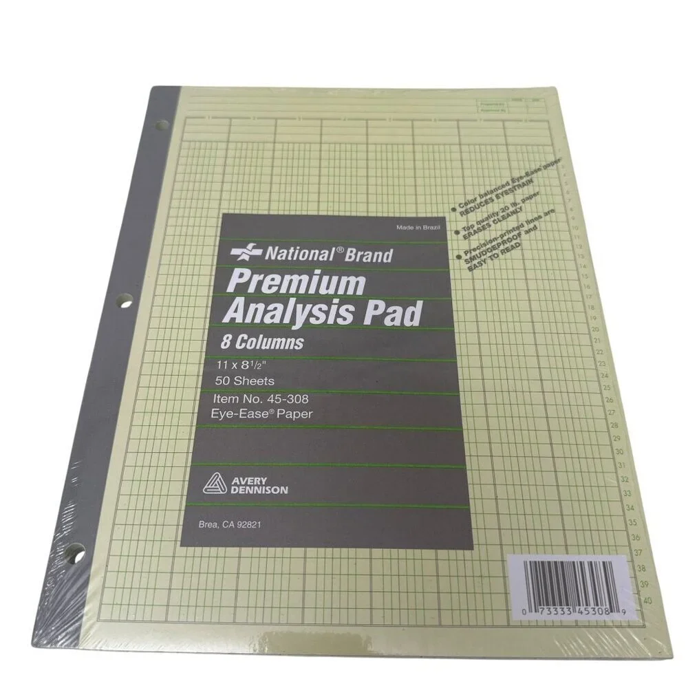 National Brand Premium Analysis Pad 8 Columns 11